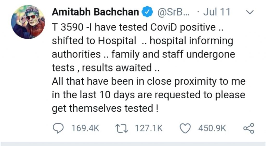 Amitabh Bachchan  Coronavirus news